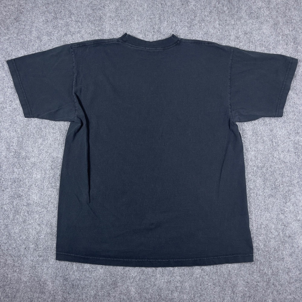 Vintage Wolf Graphic T-Shirt Mens XL Black 1998 Moon Pack Faded - Picture 2 of 7